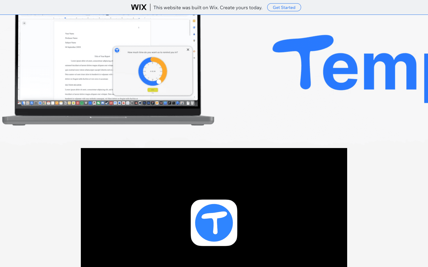 Tempo plugin shown over a document on a laptop screen.